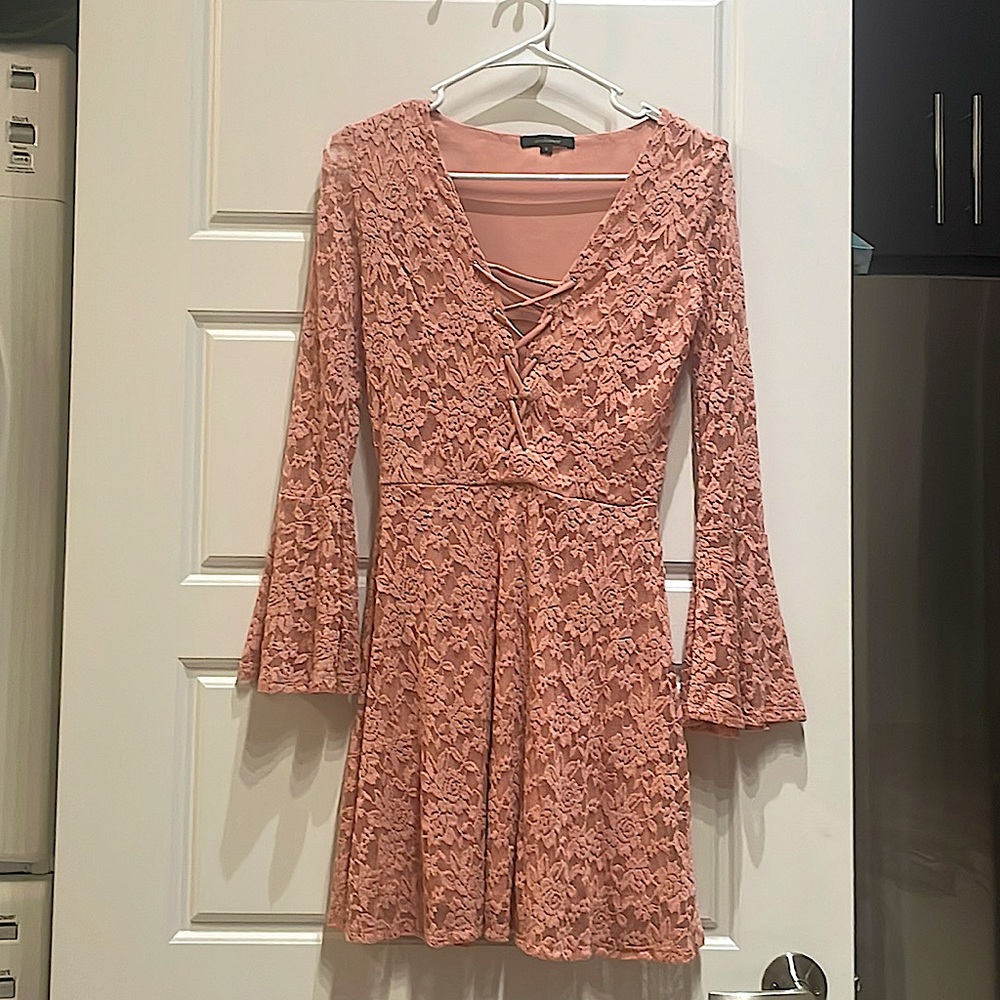 Small Lace Up Pink Dress
